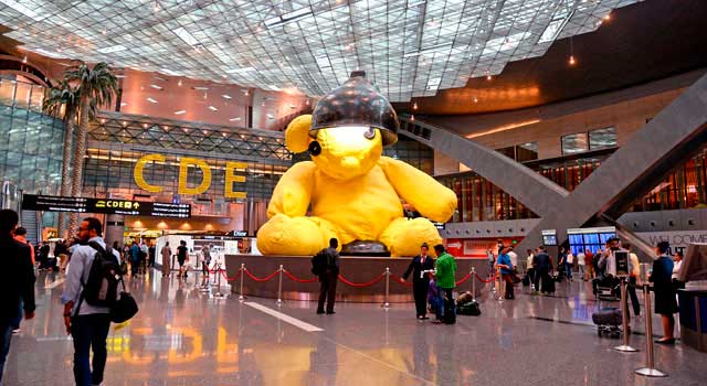 Hamad Airport (DOH) is located 4 km from Doha.